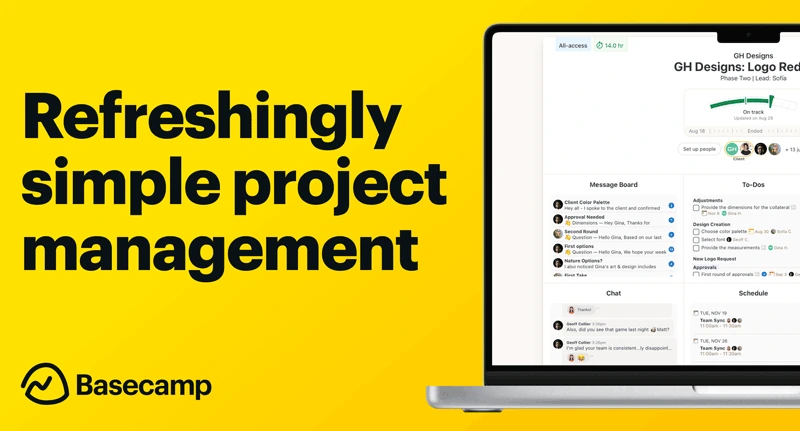 Basecamp interface showing to-do lists and team communication