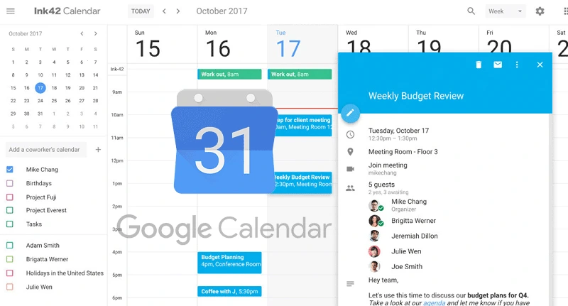 Best Calendar Apps to Manage Your Schedule Better – Google Calendar weekly view interface