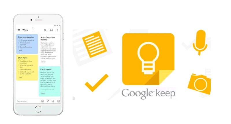 Google Keep notes are used to organize digital thoughts and lists