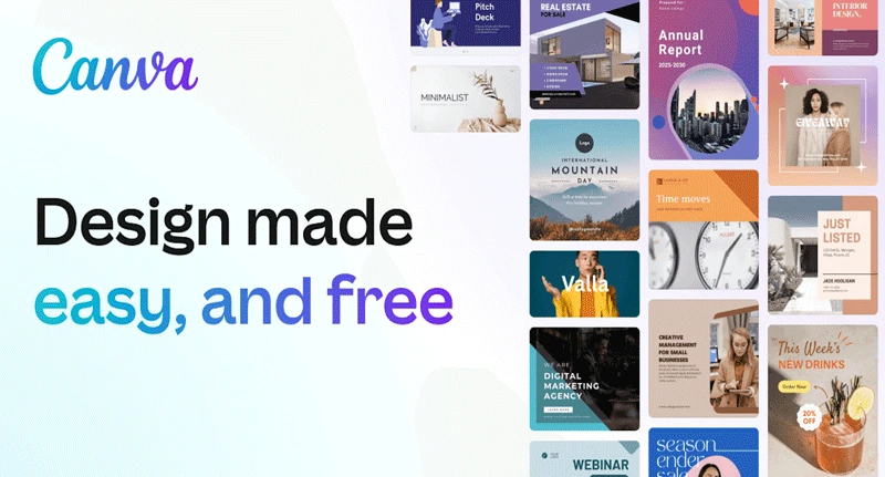 Canva is used for organizing and creating visual content