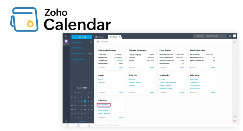 Best Calendar Apps to Manage Your Schedule Better – Zoho Calendar used for business scheduling