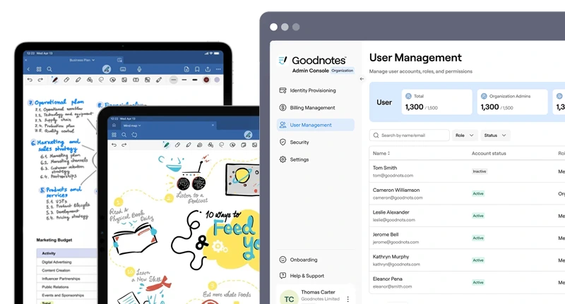 GoodNotes app digital planner on iPad screen