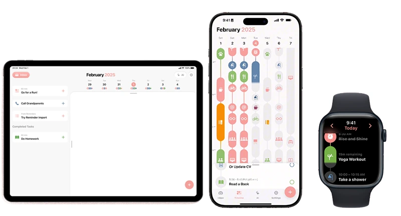 Using Structured app to organize daily schedule digitally